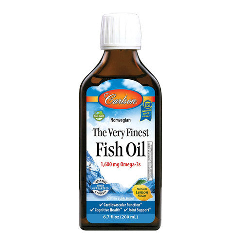 Carlson The Very Finest Fish Oil 1,600 mg Omega-3 Natural Lemon Flavor, 6.7 oz
